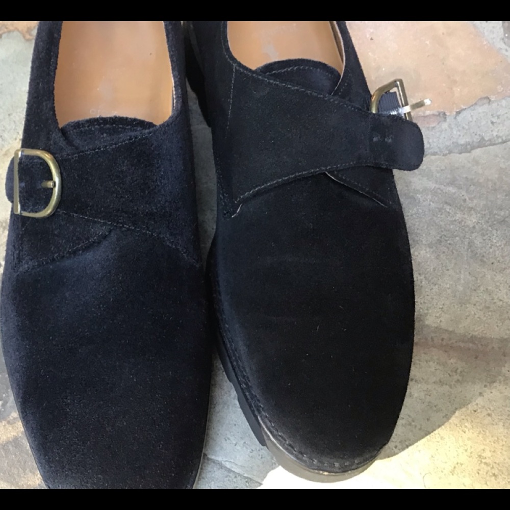 Polo Ralph Lauren - Black suede buckle shoes. Size 8D. Excellent condition.